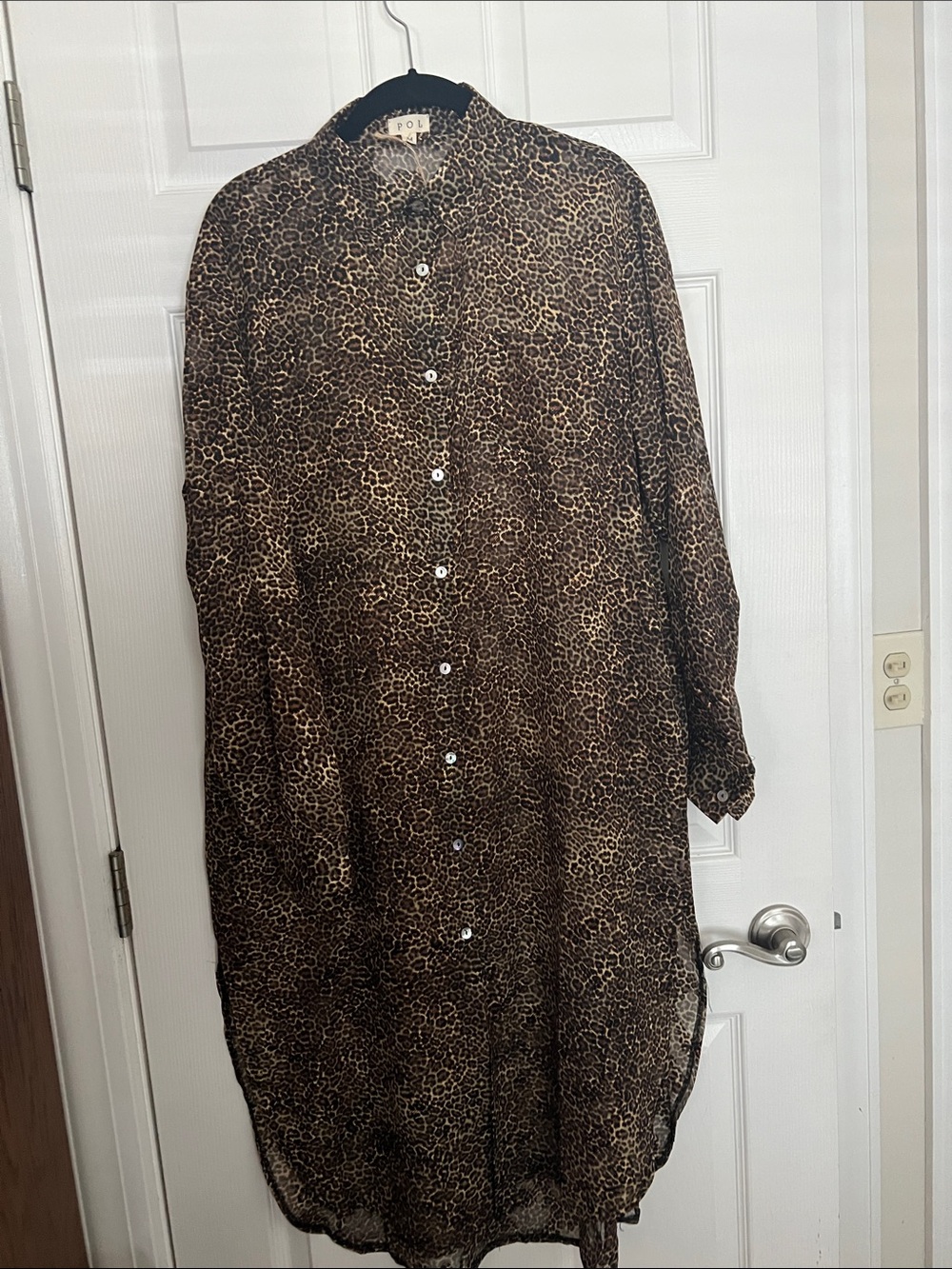 POL Leopard-Print Blouse in Brown and Black